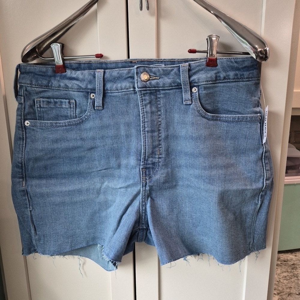 Old Navy High-Rise OG Straight Blue Denim Shorts 3.5 "Inseam Size 12 NWT!